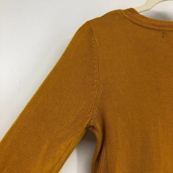 Atmosphere crewneck mustard yellow button shoulder long sleeve sweater  0 - Picture 6 of 16